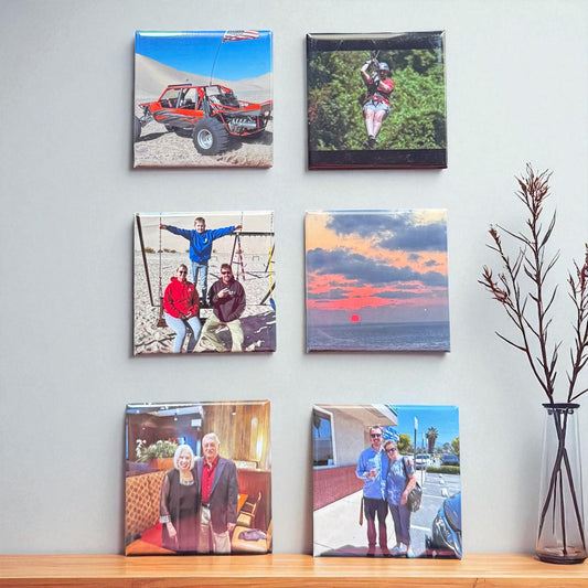 6 Pack of 2"x2" Custom Photo Magnet Gifts - Personalized Fridge Keepsakes