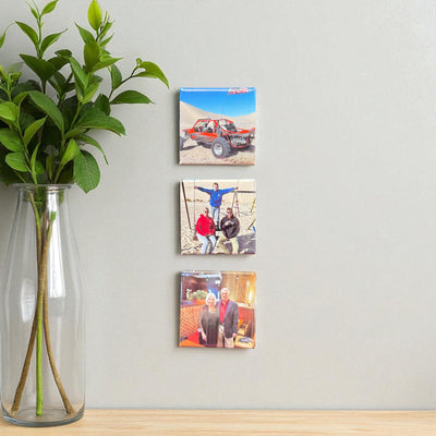 3 Pack of 2"x2" Custom Photo Magnet Gifts - Personalized Fridge Keepsakes